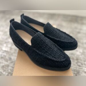 New Rothy’s Lug Loafer in Black Boucle Wool Womens Size 10.5 Chunky